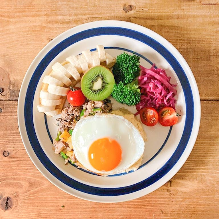 さば缶で作る、和風ガパオのワンプレート