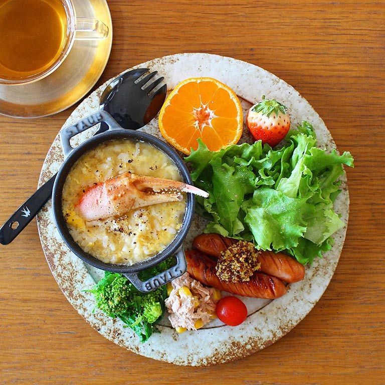 リメイクで美味しい、かにリゾットのワンプレート